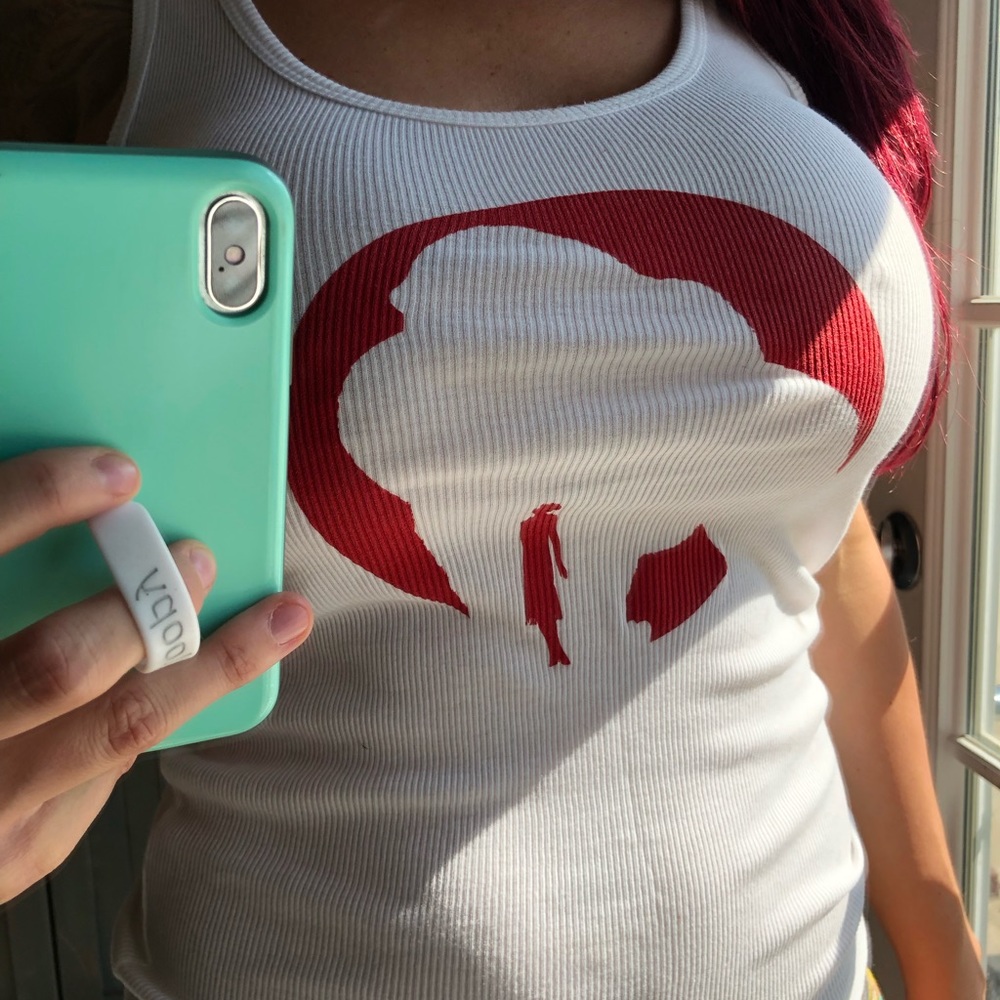 White tank top, size S.